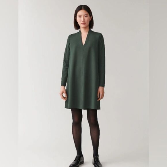 COS Flared V-Neck Dress NWT - Picture 1 of 14